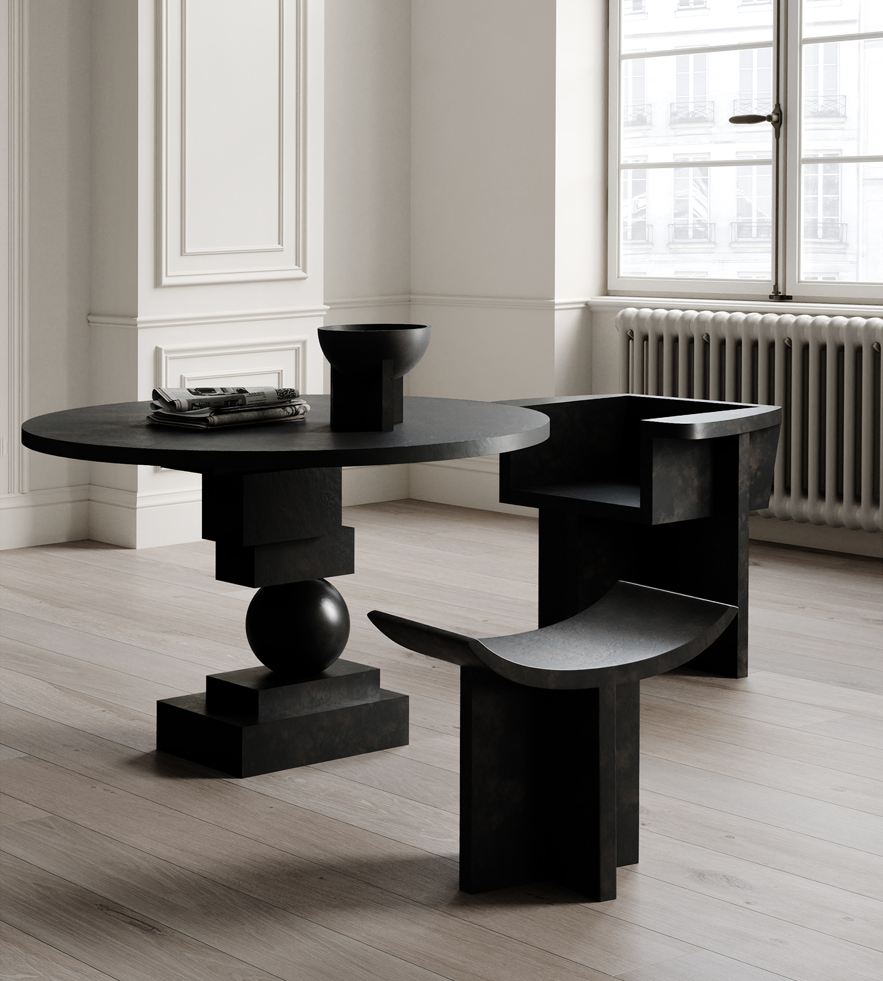 Brutus Dining Chair - Coffee