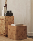 Burl Cube Side Table