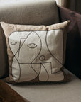 Figure Cushion - Dark Taupe/Off-White