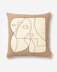 Figure Cushion - Dark Taupe/Off-White