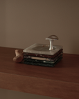 Ink Marble Dish - White Onyx