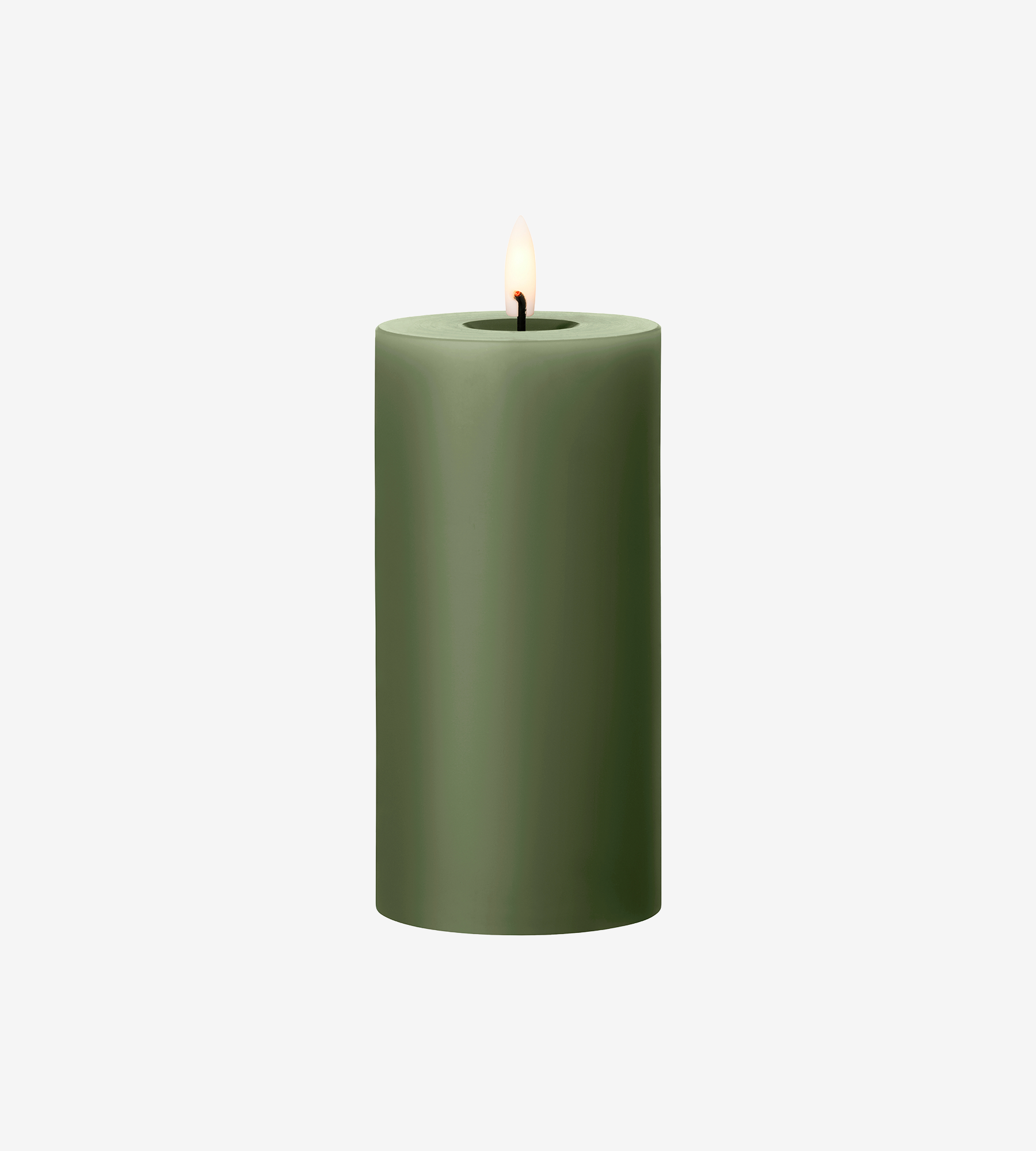 LED Pillar Candle Medium - Green Soil