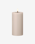 LED Pillar Candle Medium - Linen Grey