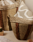 Mar Woven Baskets (set of 2) - Natural/Red Brown