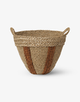 Mar Woven Basket Small - Natural/Red Brown