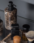 Marble Dispenser Tall - Brown