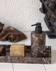 Marble Dispenser Tall - Brown