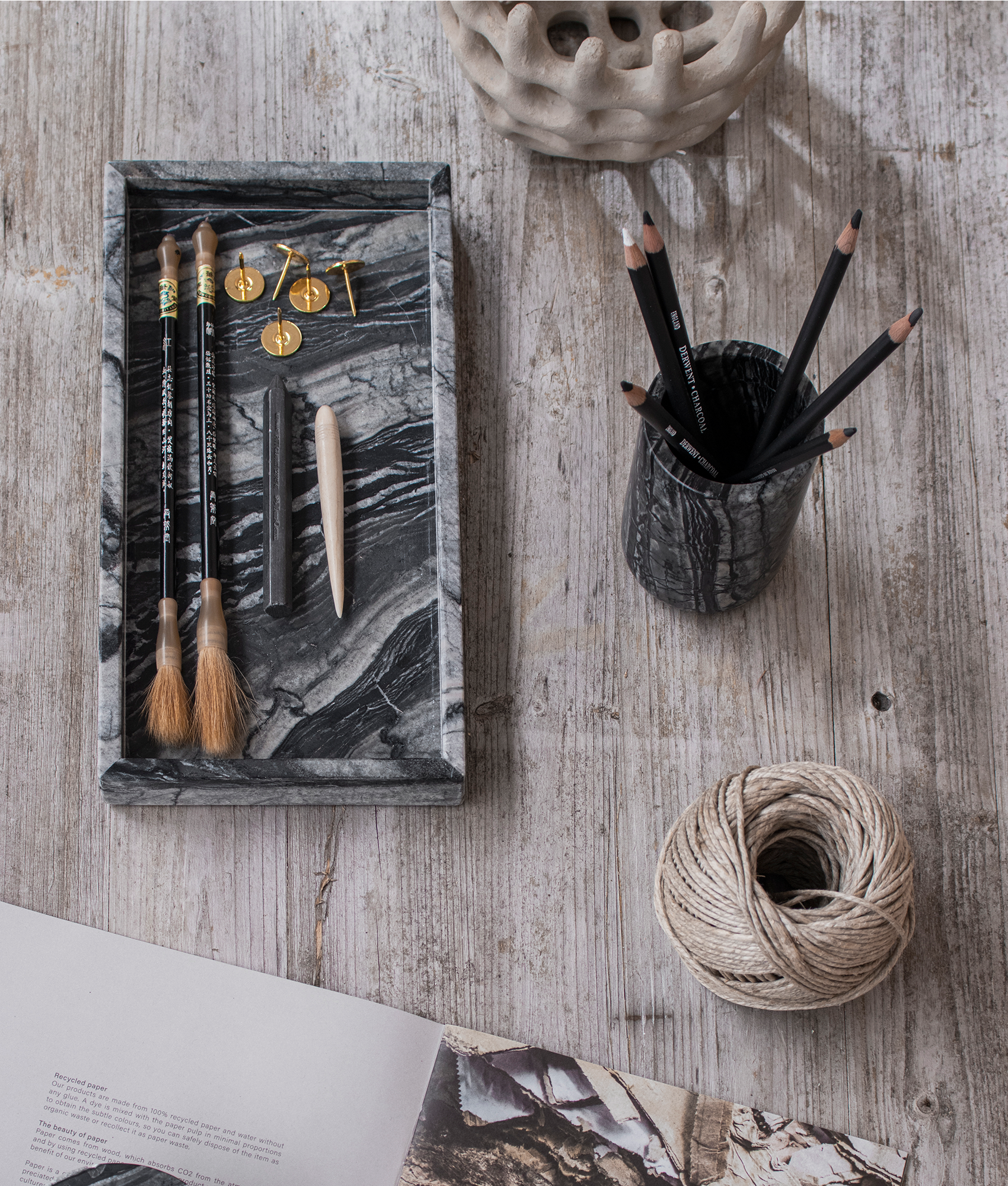 Marble Tray Medium - Black/Grey