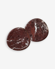 Pebble Marble Coasters (set of 2) - Rosso Levanto