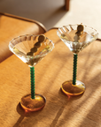 Perle Coupe Glasses (set of 2) - Green
