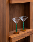 Perle Coupe Glasses (set of 2) - Green
