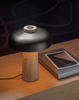 Reverse Table Lamp - Travertine/Bronzed Brass