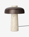 Reverse Table Lamp - Travertine/Bronzed Brass
