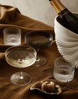 Ripple Champagne Saucer (set of 2) - Smoked Grey