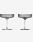 Ripple Champagne Saucer (set of 2) - Smoked Grey