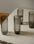 Ripple Long Drink Glasses (set of 4) - Smoked Grey