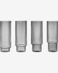 Ripple Long Drink Glasses (set of 4) - Smoked Grey