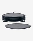 Singles Coasters w/Holder (set of 6) - Black