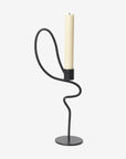 Valse Candle Holder Tall - Black