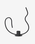 Valse Candle Holder Low - Black