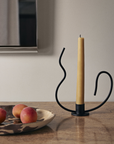 Valse Candle Holder Low - Black