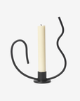 Valse Candle Holder Low - Black