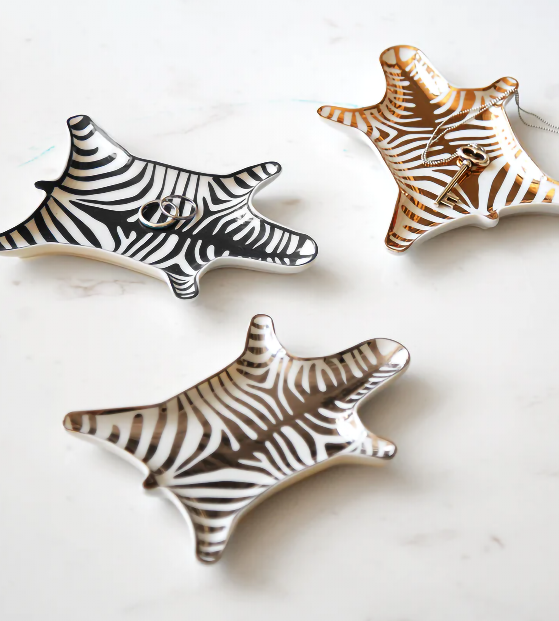 Zebra Stacking Dish - Silver