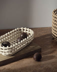 Ceramic Basket Oval - Off-White