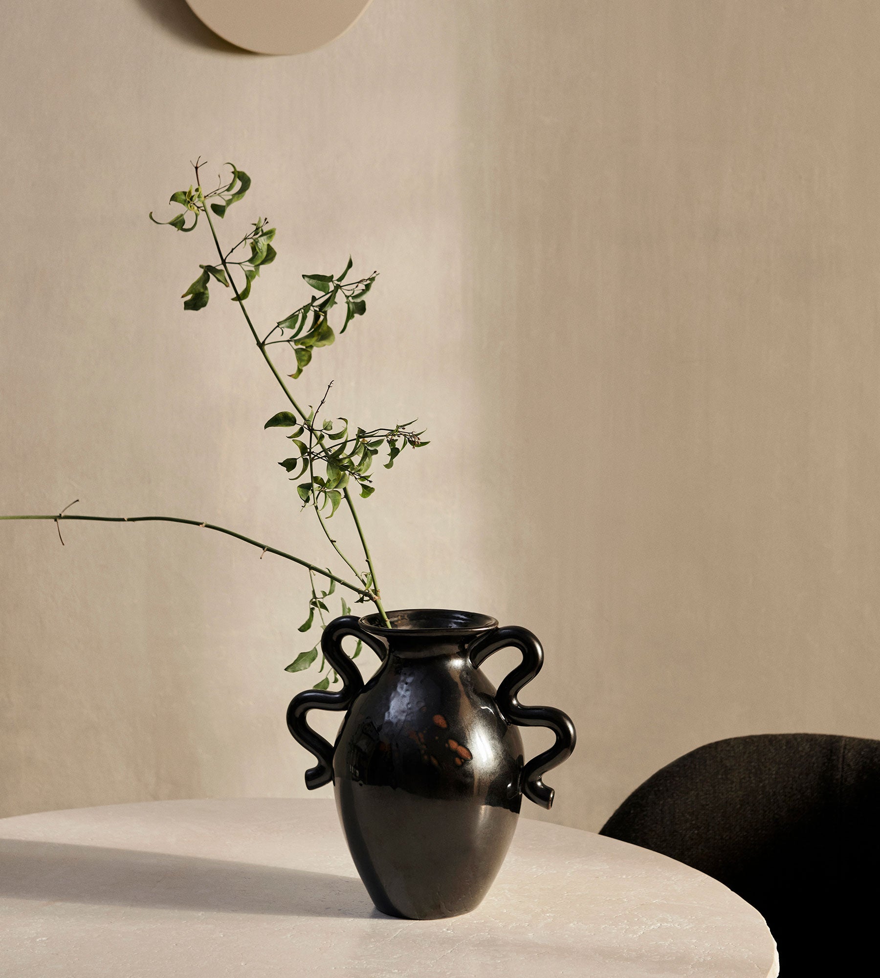 Verso Table Vase Black/Brown Splash