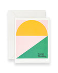Happy Birthday Yellow Semi Circle Greeting Card