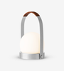 Carrie Portable Lamp - Brushed Aluminium/Leather