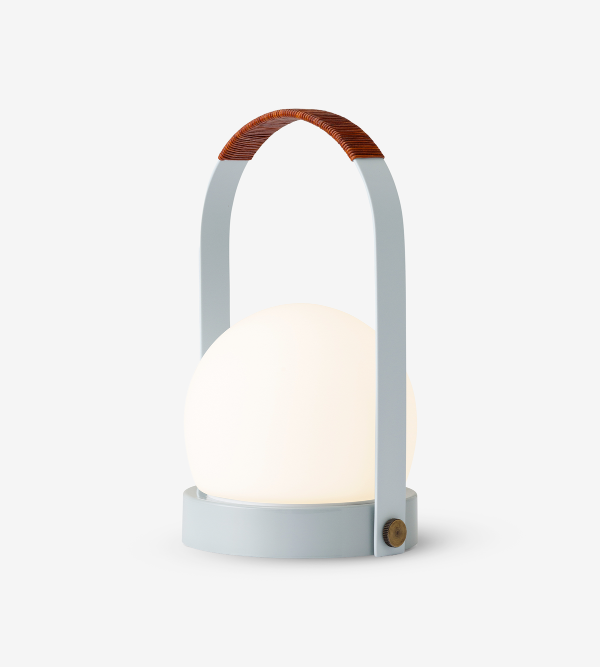 Carrie Portable Lamp - Linen Blue/Leather