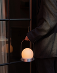 Carrie Portable Lamp - Brushed Aluminium/Leather