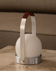 Carrie Portable Lamp - Brushed Aluminium/Leather