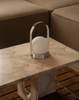 Carrie Portable Lamp - Brushed Aluminium/Leather