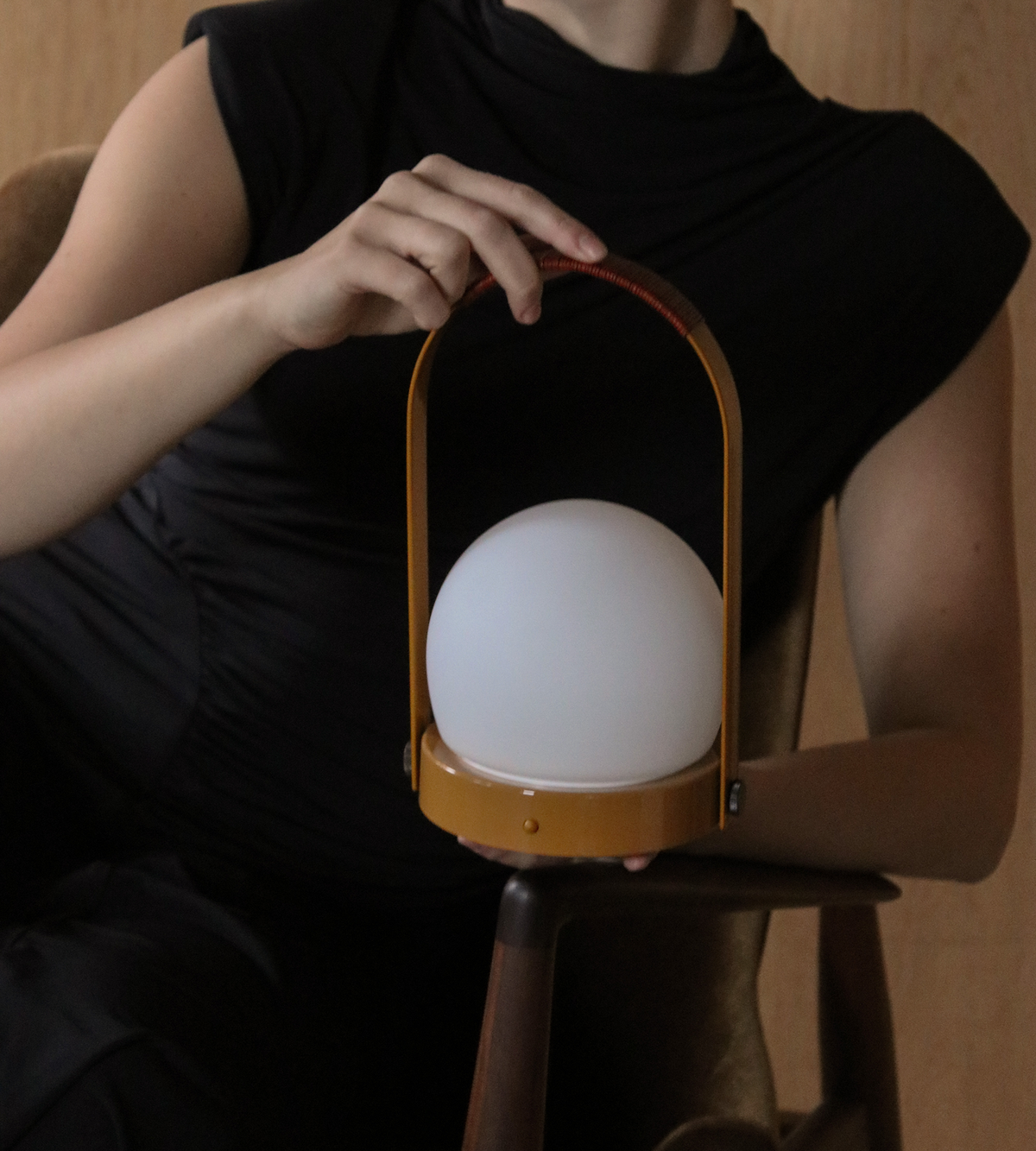 Carrie Portable Lamp - Golden Brown/Leather