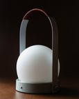 Carrie Portable Lamp - Linen Blue/Leather