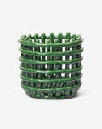 Ceramic Basket Small - Emerald Green