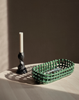 Ceramic Basket Oval - Emerald Green