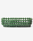 Ceramic Basket Oval - Emerald Green