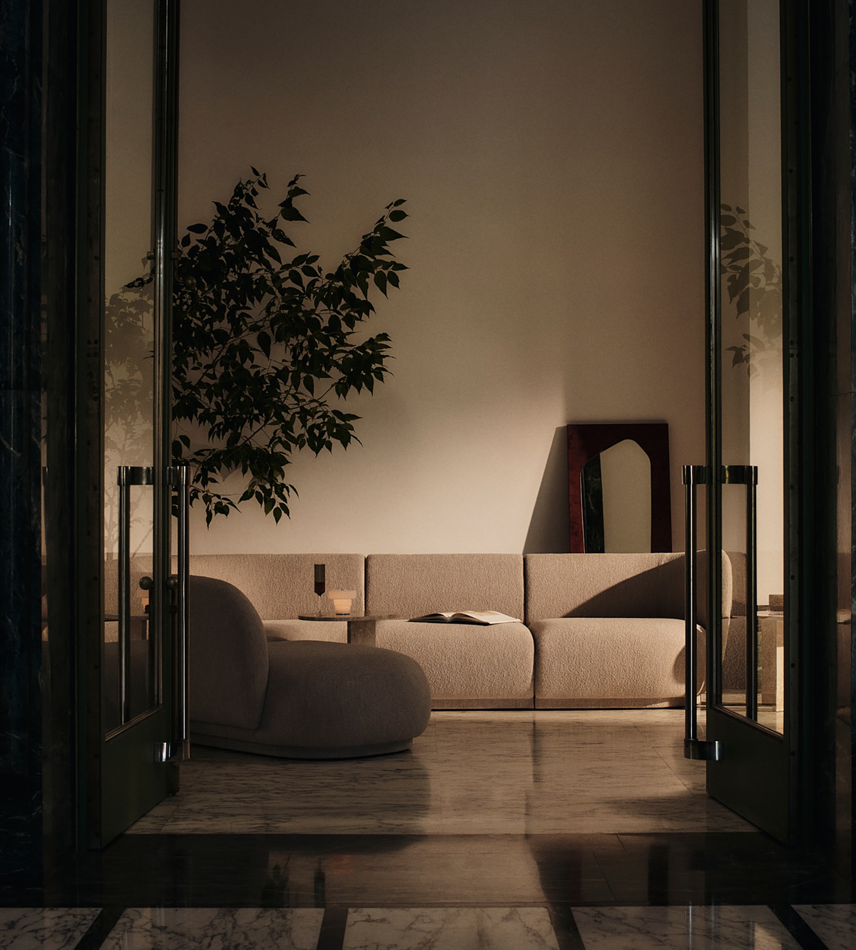 Folia Mirror Large - Dark Stained Burl by Ferm Living | Shop designer ...