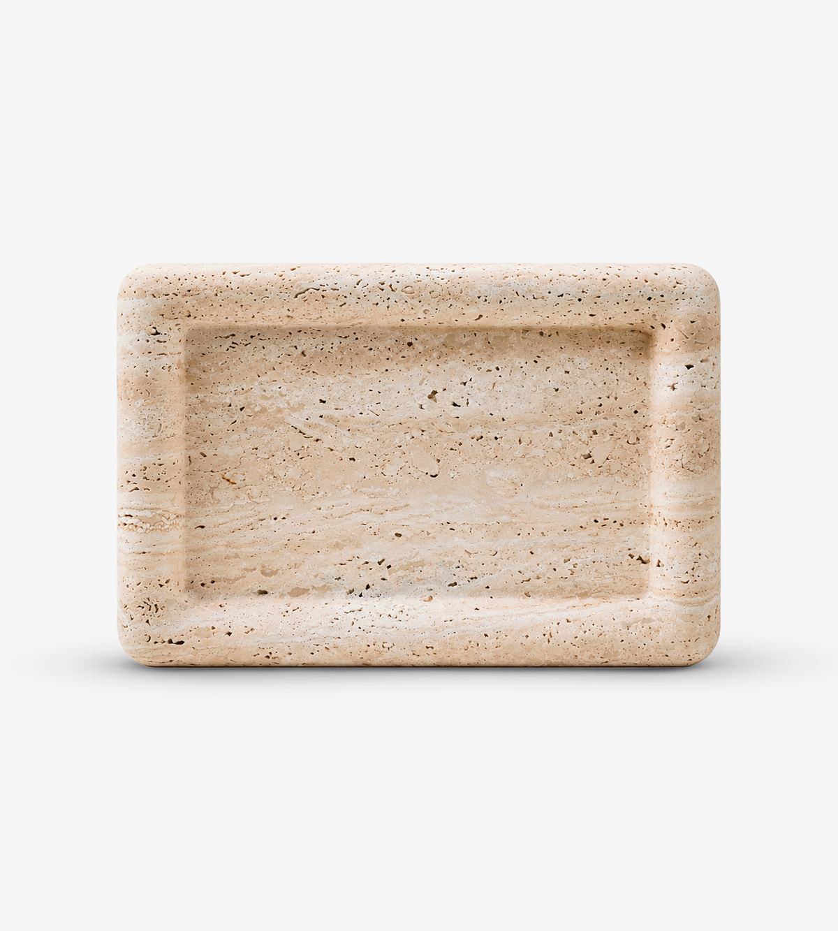 Halo Rectangle Tray - Travertine
