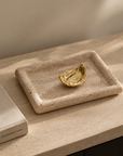 Halo Rectangle Tray - Travertine