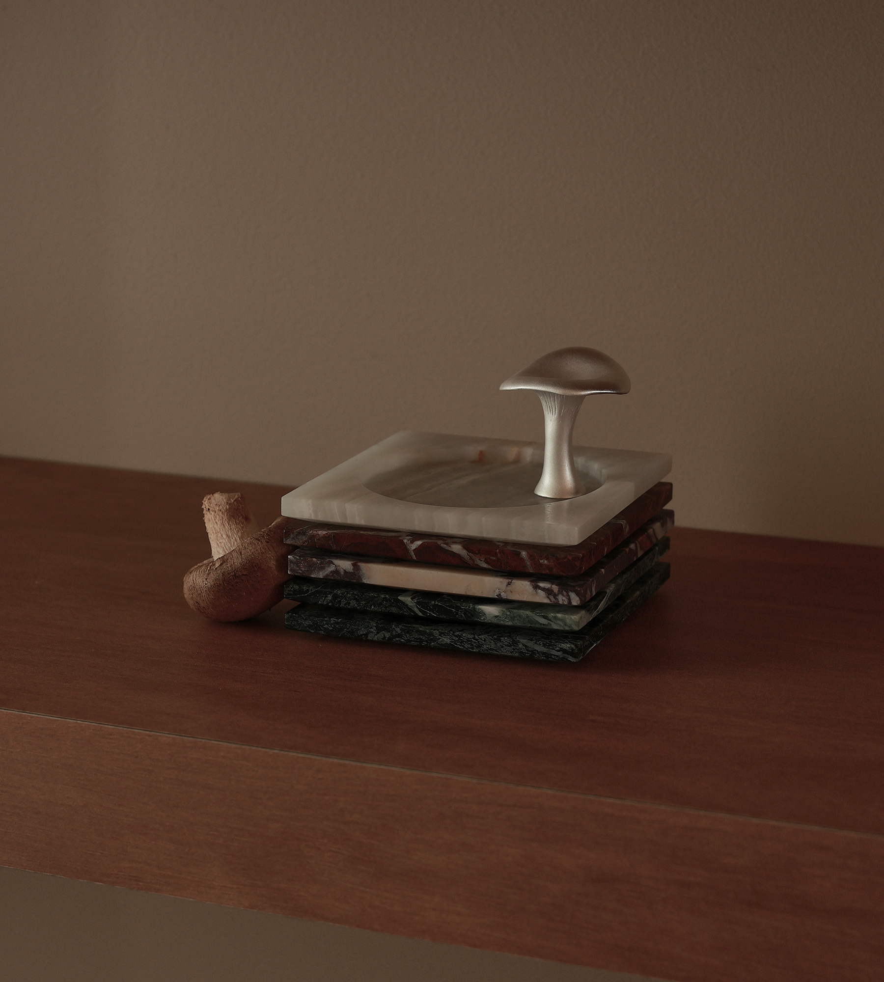 Ink Marble Dish - White Onyx