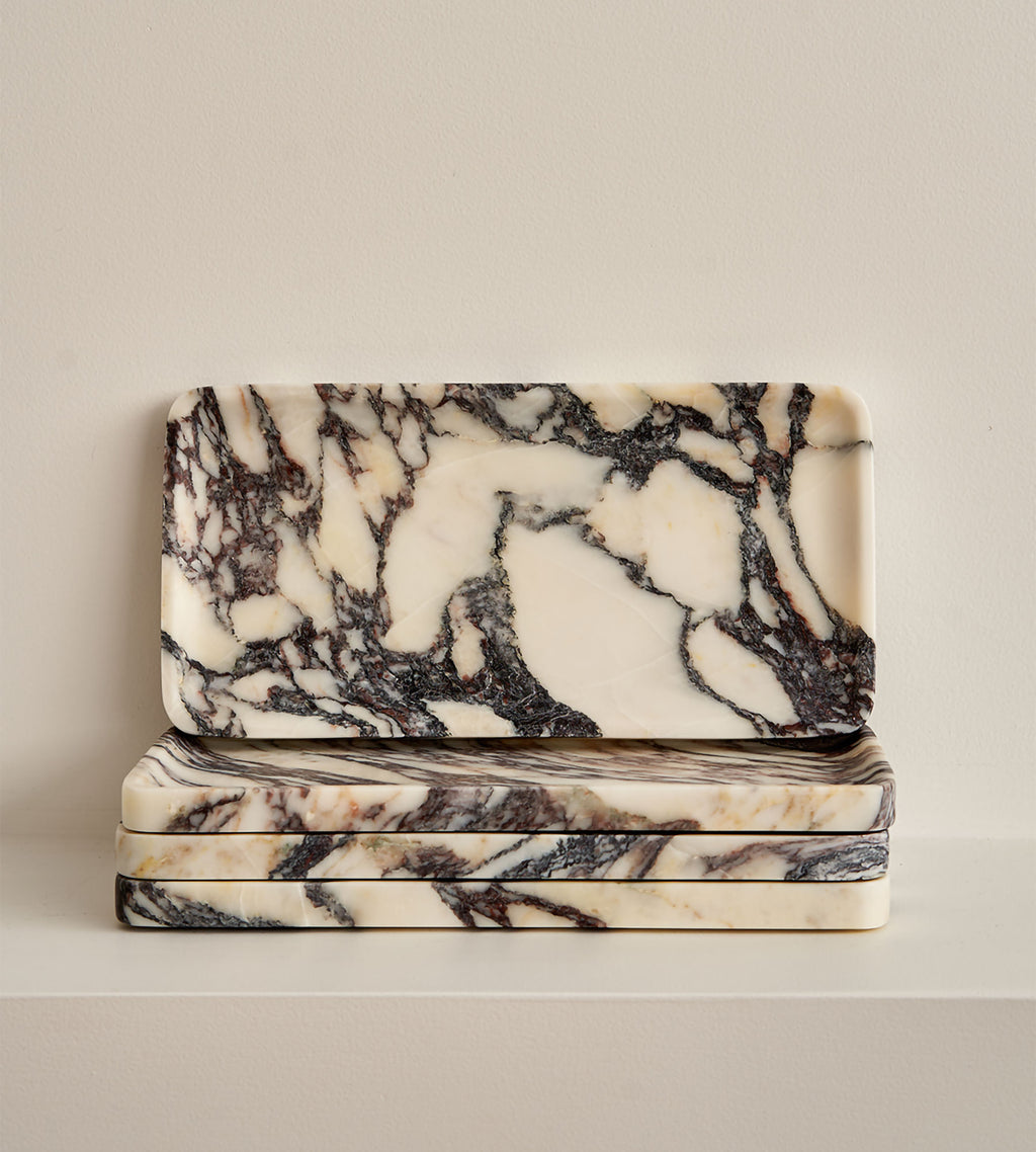 Linear Rectangle Marble Tray by Black Blaze | Shop designer homewares ...