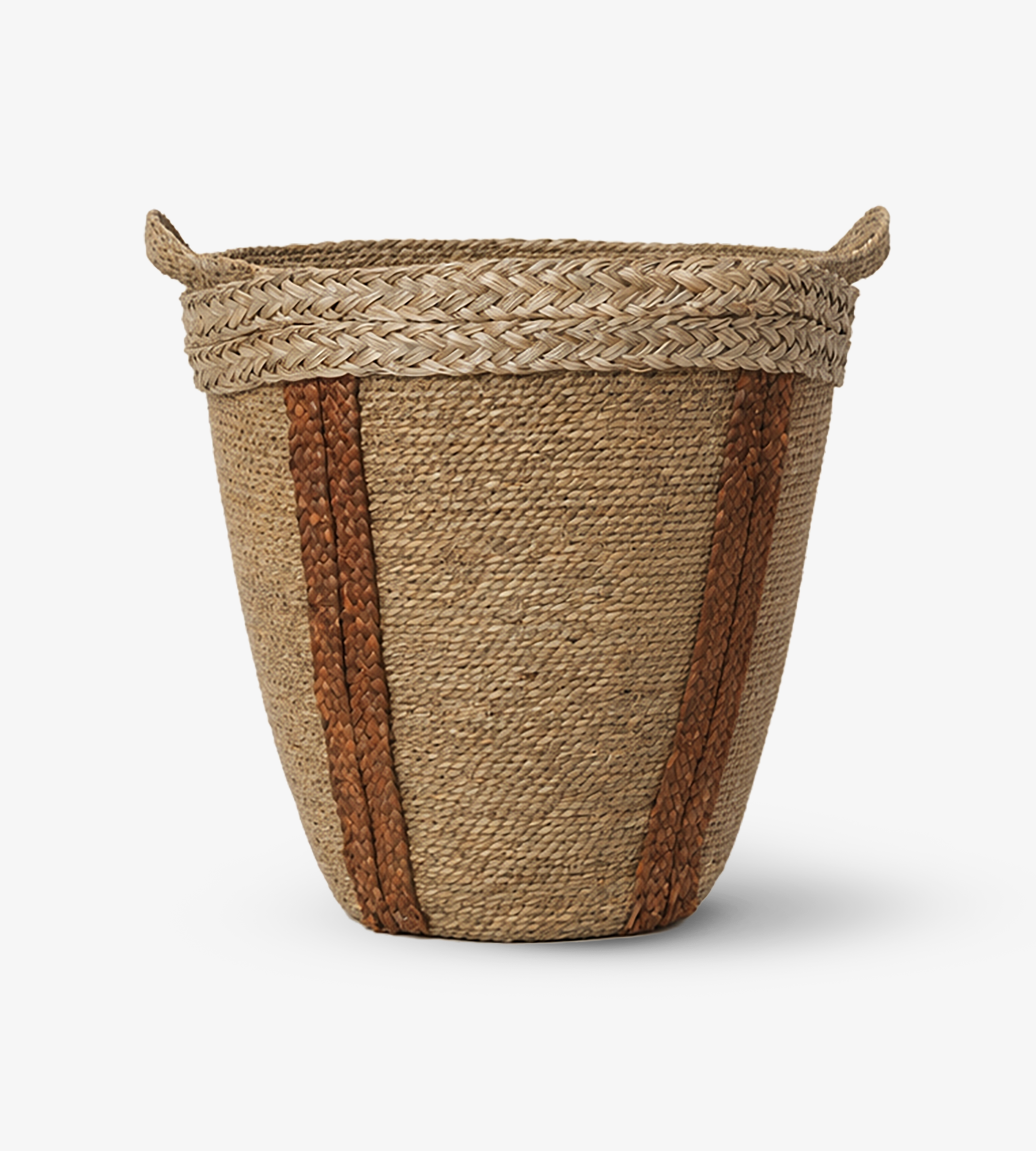 Mar Woven Basket Large - Natural/Red Brown