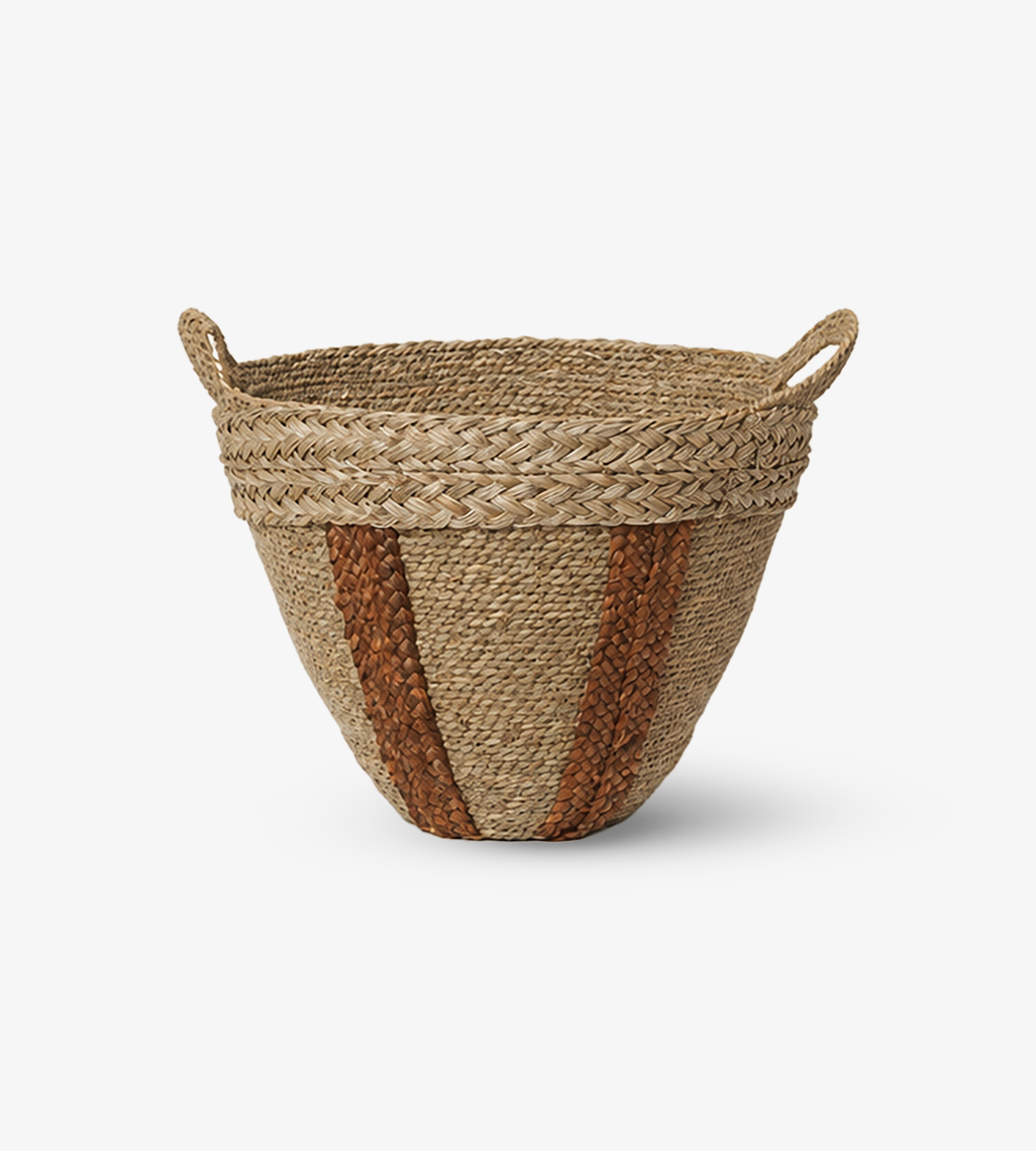 Mar Woven Basket Small - Natural/Red Brown