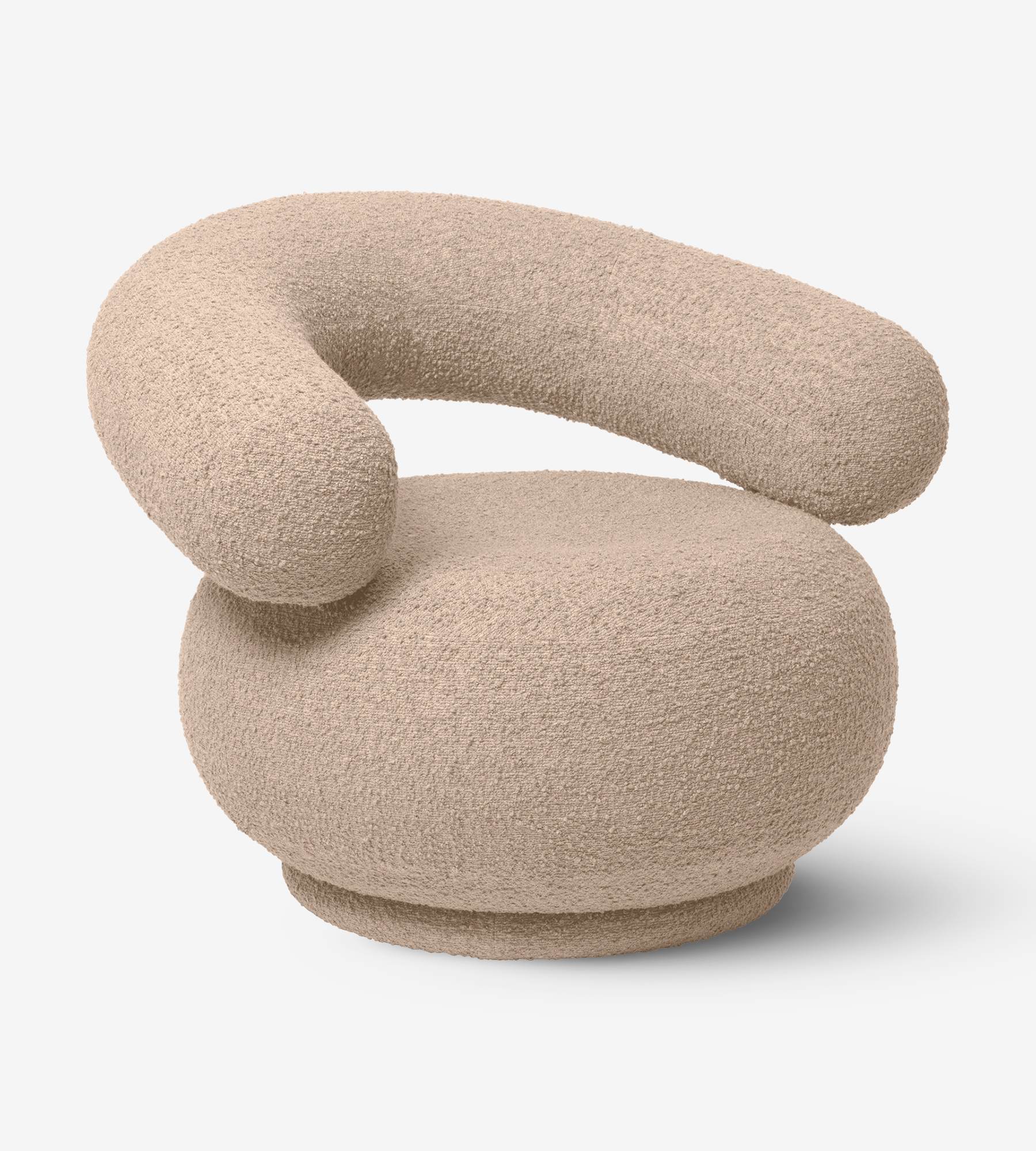 Orbo Lounge Chair - Raw Bouclé Natural