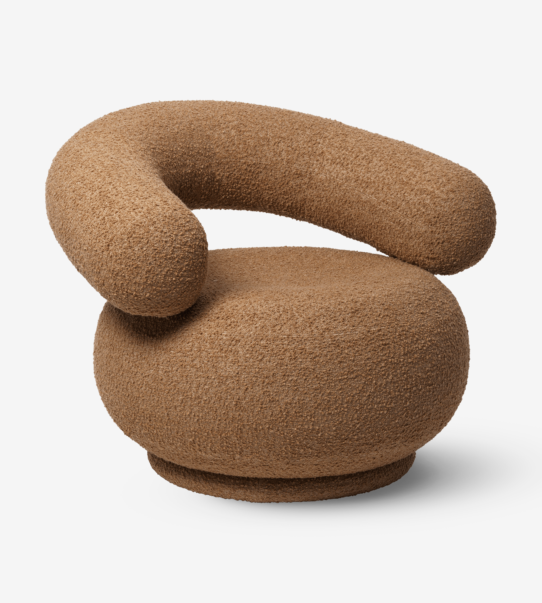 Orbo Lounge Chair - Raw Bouclé Tan