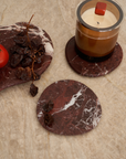 Pebble Marble Coasters (set of 2) - Rosso Levanto